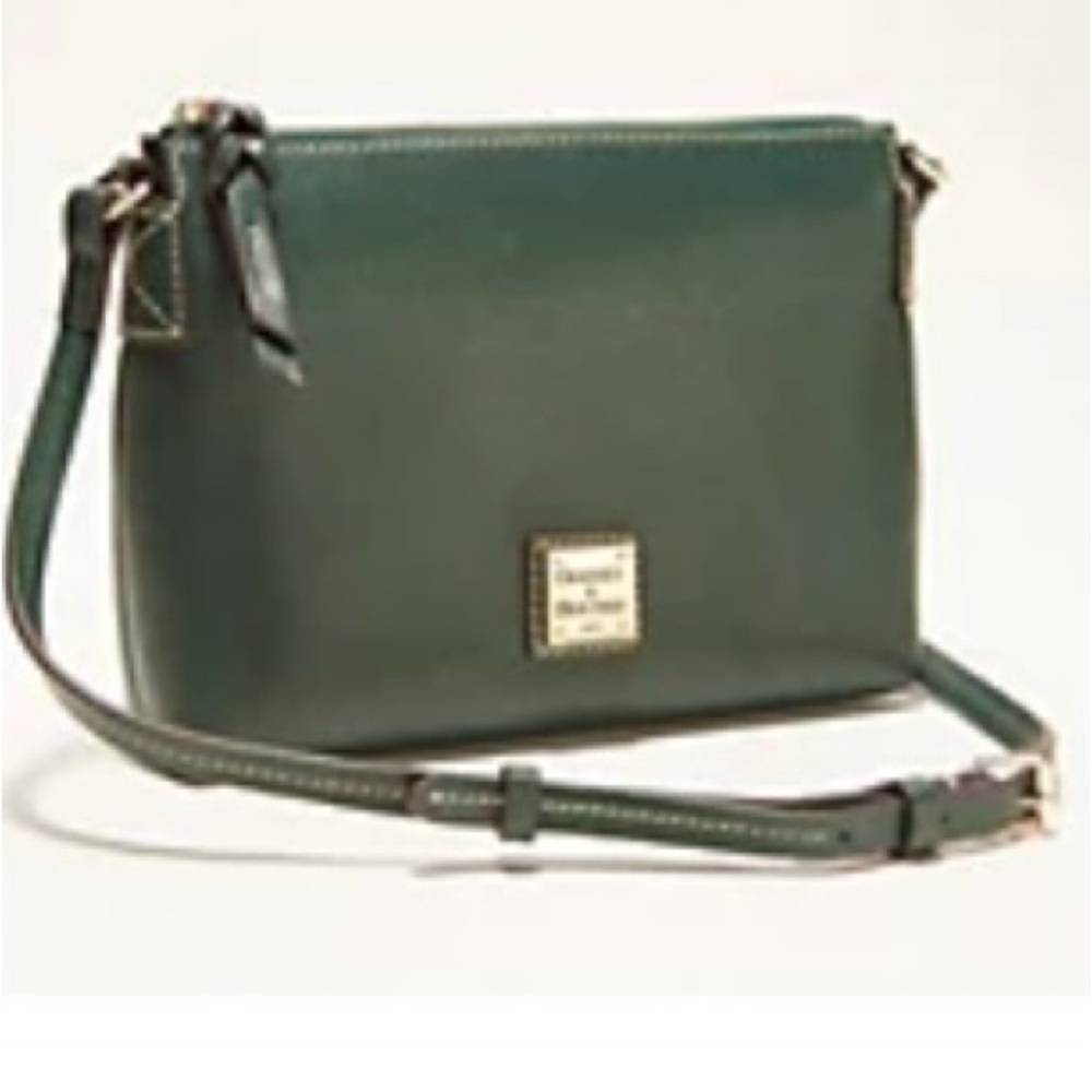 Dooney & Bourke Saffiano
Leather Crossbody
Pouchette in the Color Ivy!